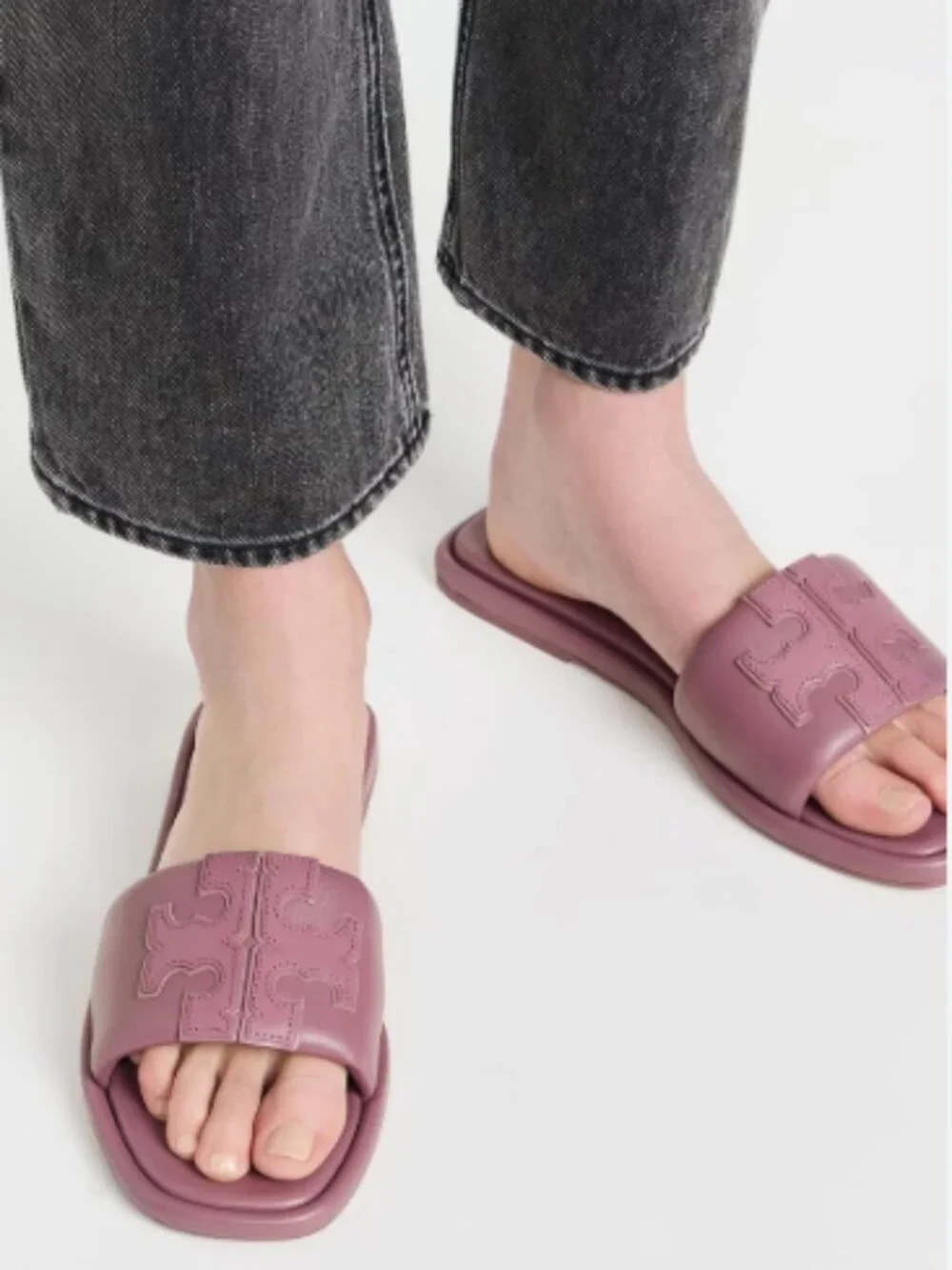 Tory Burch Double T Sport Slide Cipria, Size 8